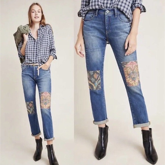 Anthropologie Denim - Pilco and the letter press anthropologie slim boyfriend blue jeans Patch